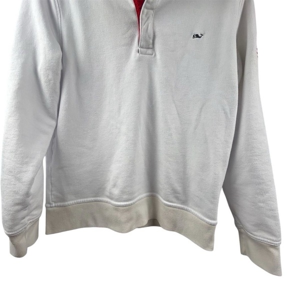 Vineyard Vines Men's S White Quarter Zip Pullover Sweatshirt Casual - Picture 5 of 11